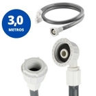 Mangueira Entrada Água Máquina De Lavar Universal Cinza | Kaz